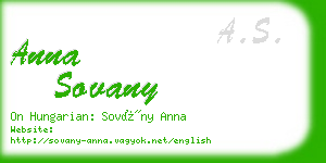 anna sovany business card